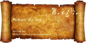 Mokos Éva névjegykártya